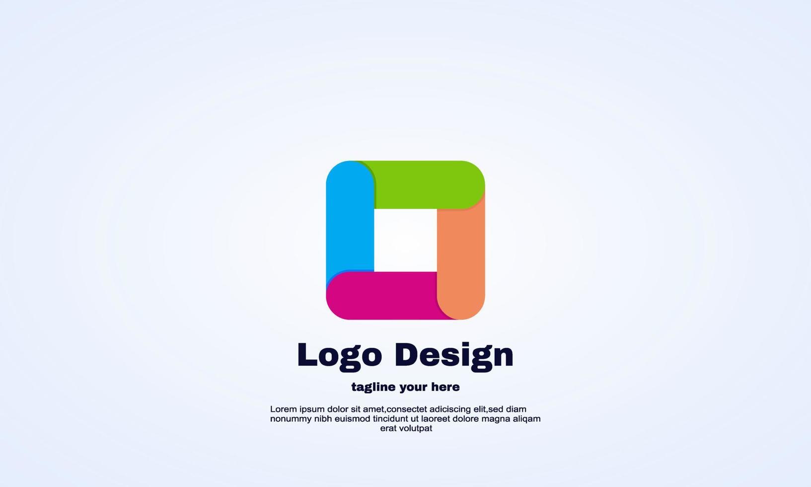 vector, colorido, bucle, rectángulo, logotipo, señal, símbolo vector