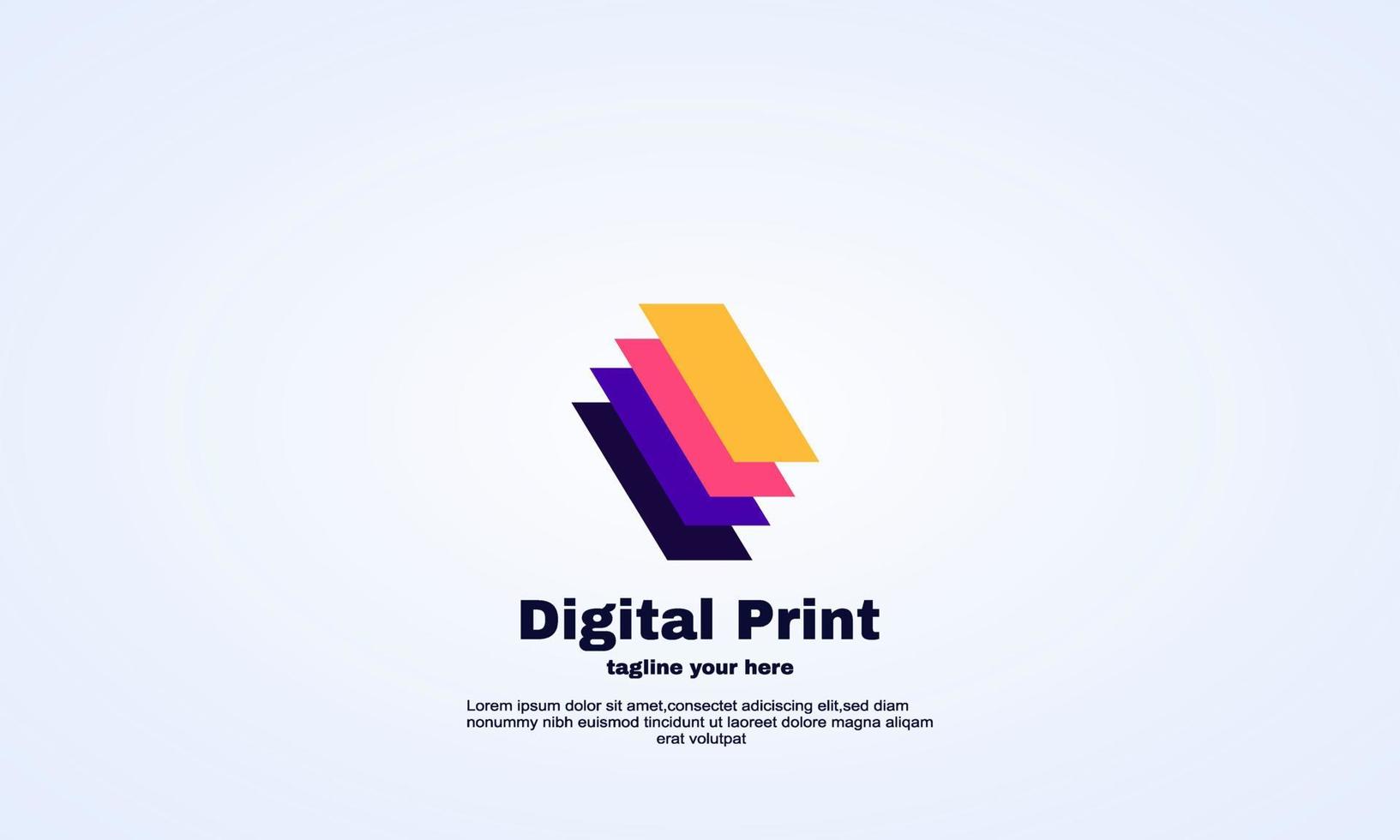 creative illustrator digital print logo design vector