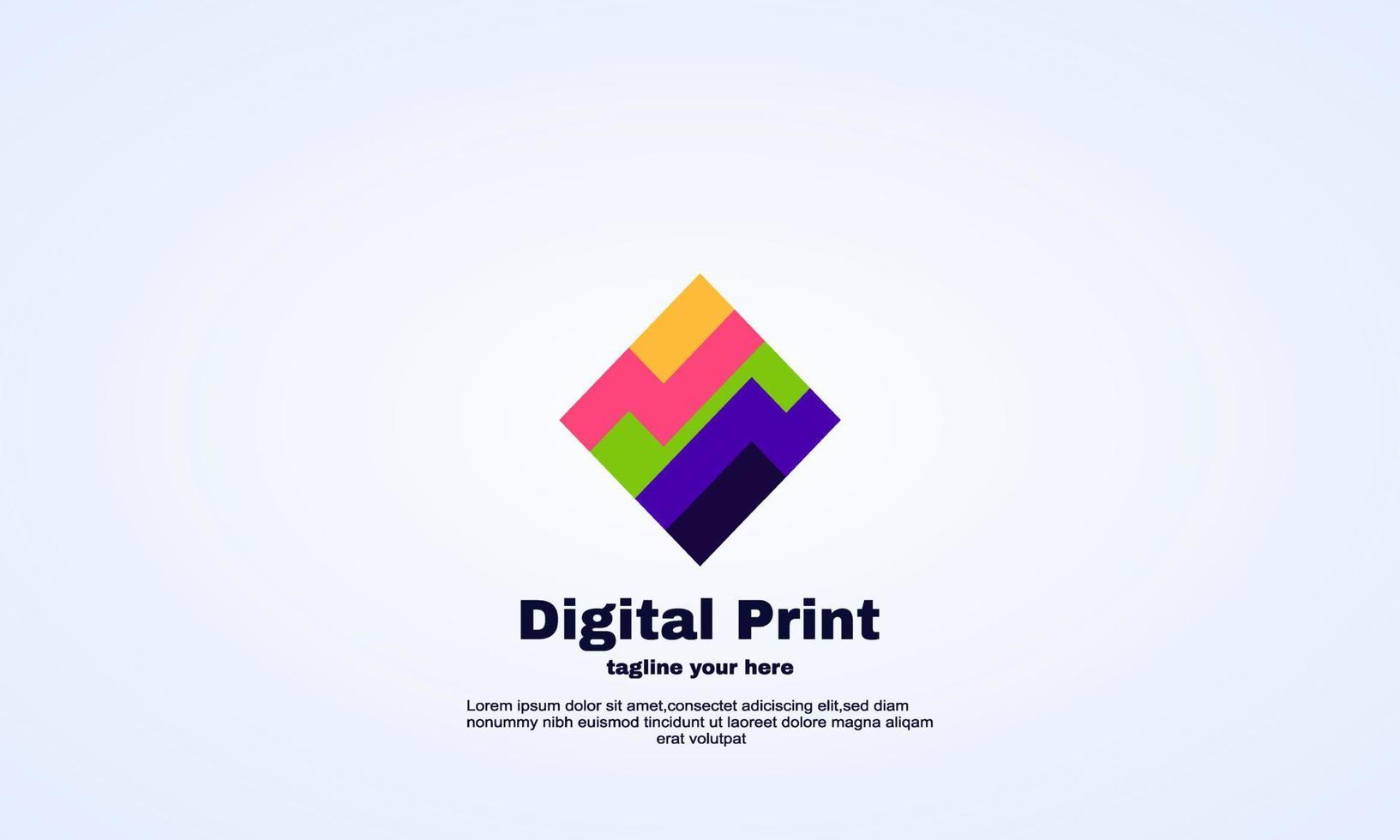 creative illustrator digital print logo design vector