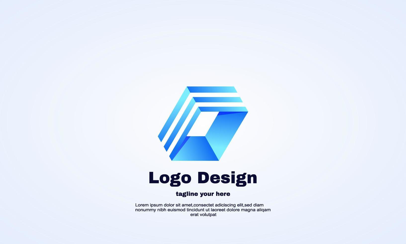 vector creative hexagon tech design logo technology combination 3d