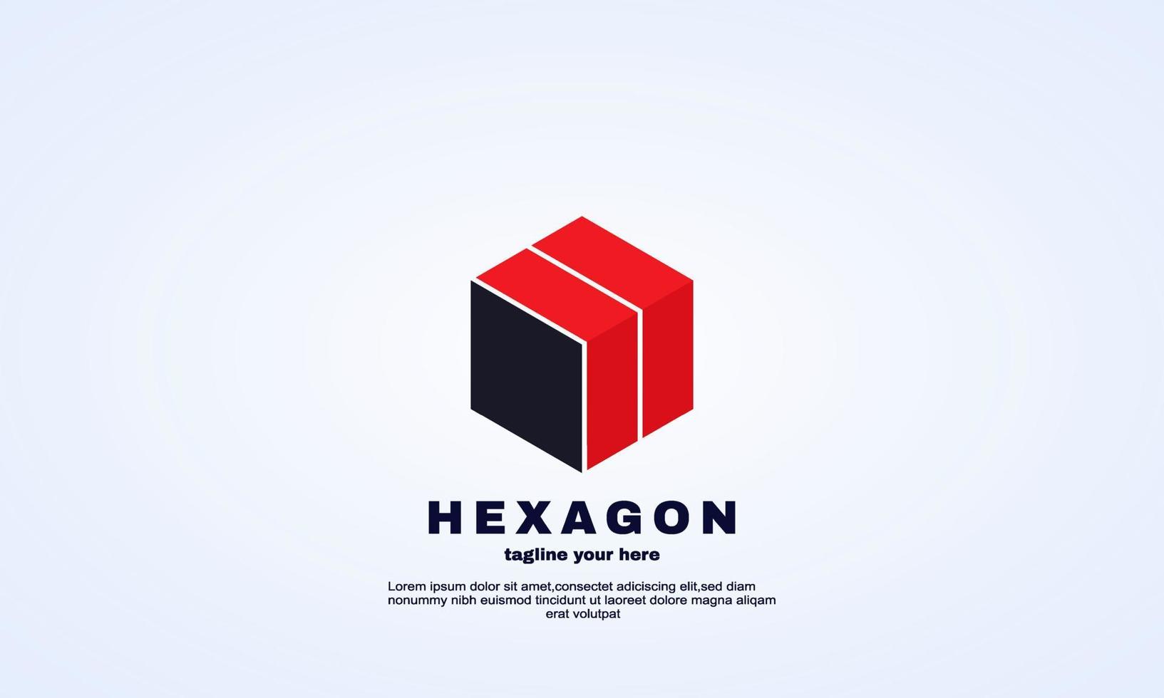 ilustrador creativo del cubo del vector del diseño del logotipo del hexágono abstracto