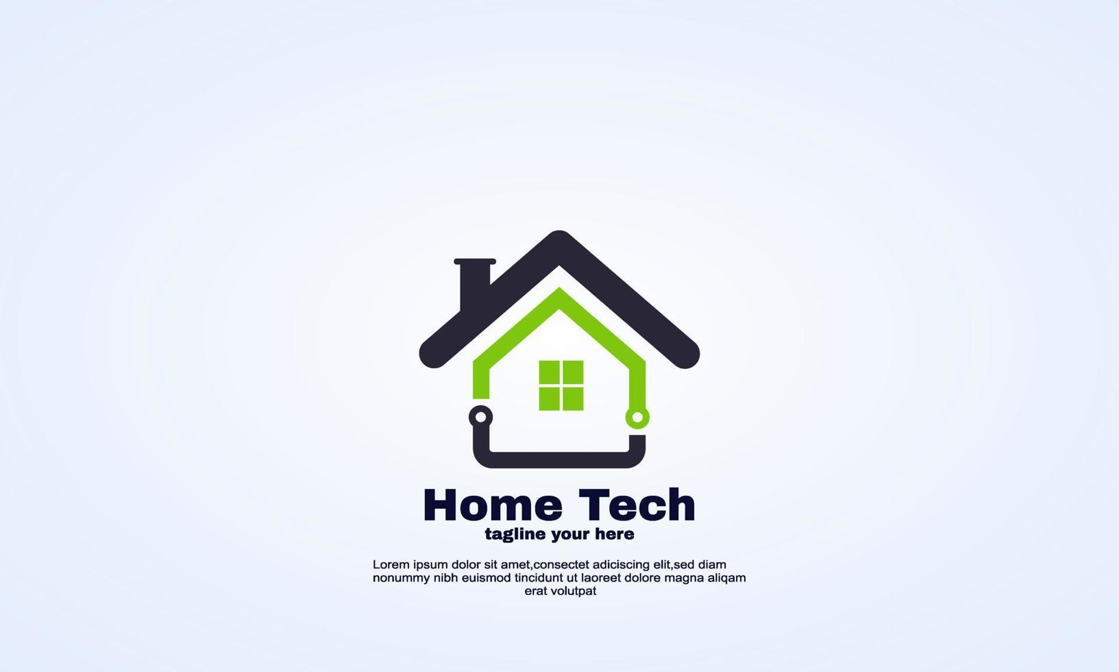 vector logo home tech inspiración que combina forma