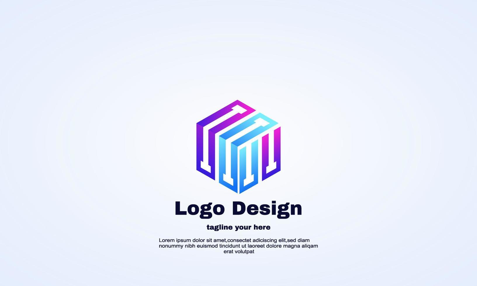 creative hexagon tech design logo technology combination 3d vector