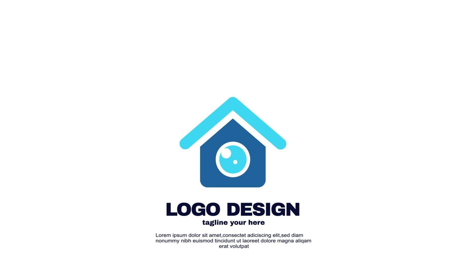 vector illustrator creative home cctv concept logo design template