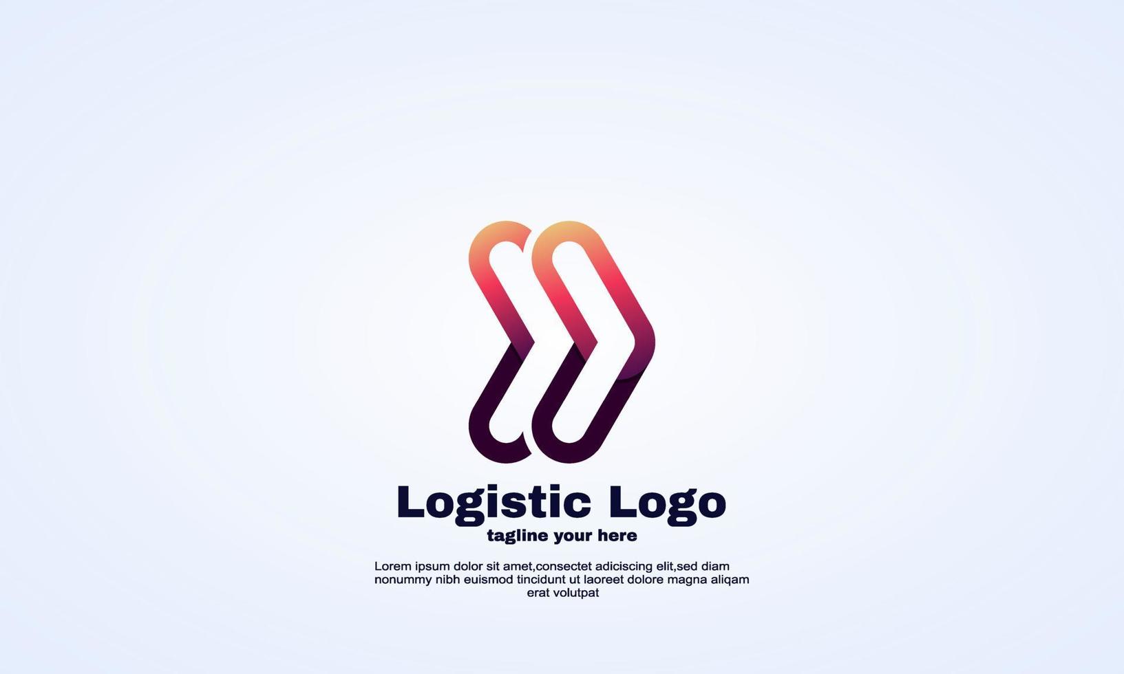 vector logístico empresa logo diseño flecha icono entrega