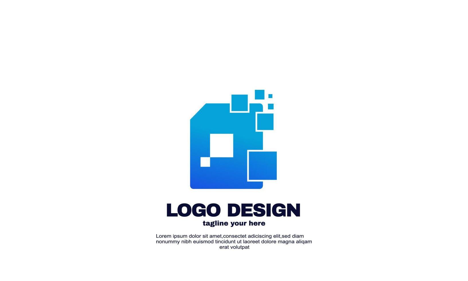 Concepto de diseños de logotipo de documento digital de vector abstracto