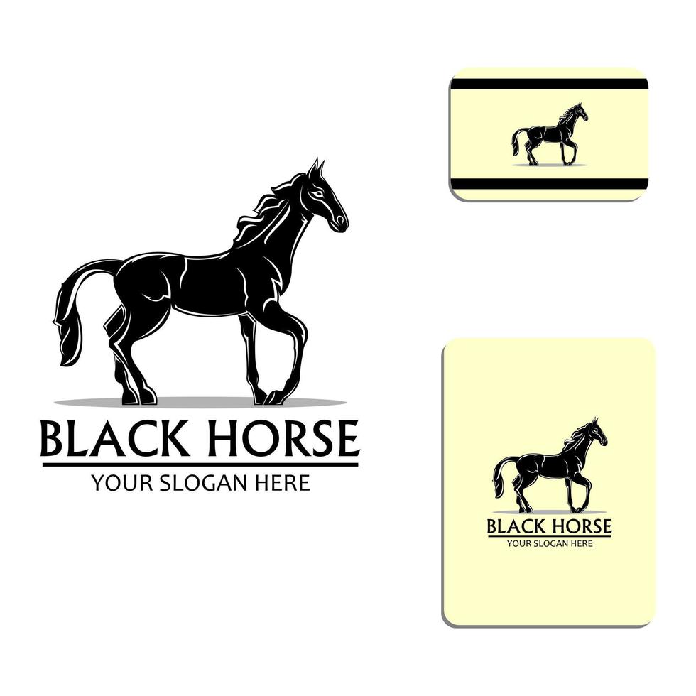 Black horse logo vector