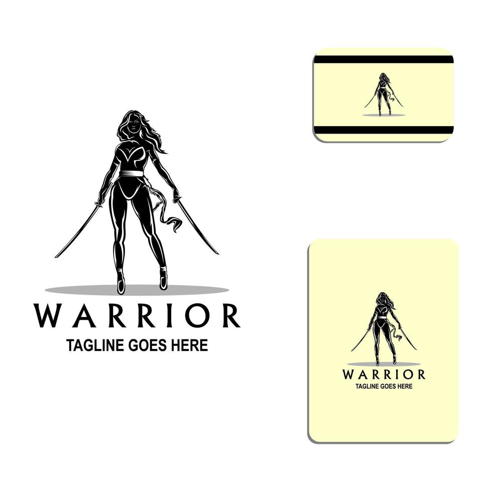 Female warrior logo vector