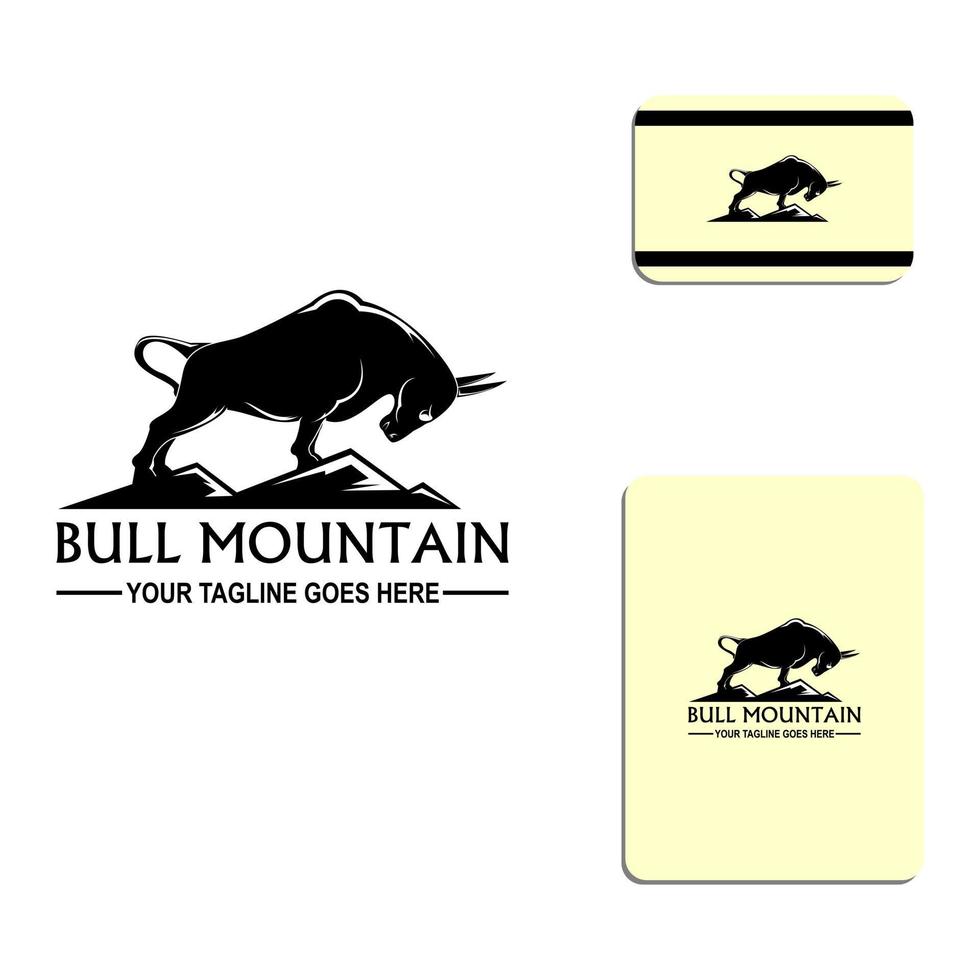 Bull mountain logo vector