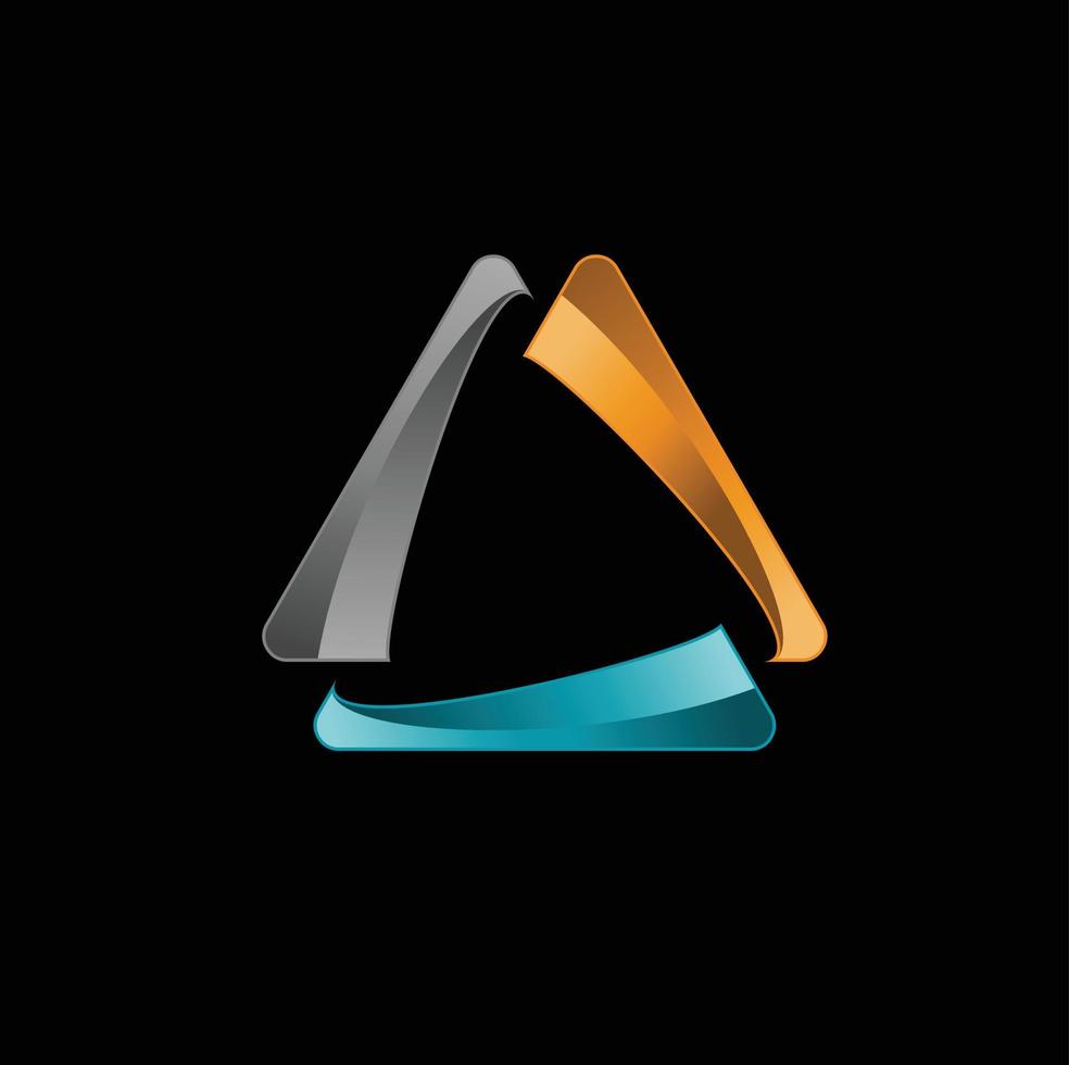 3d triangle logo vector illustration