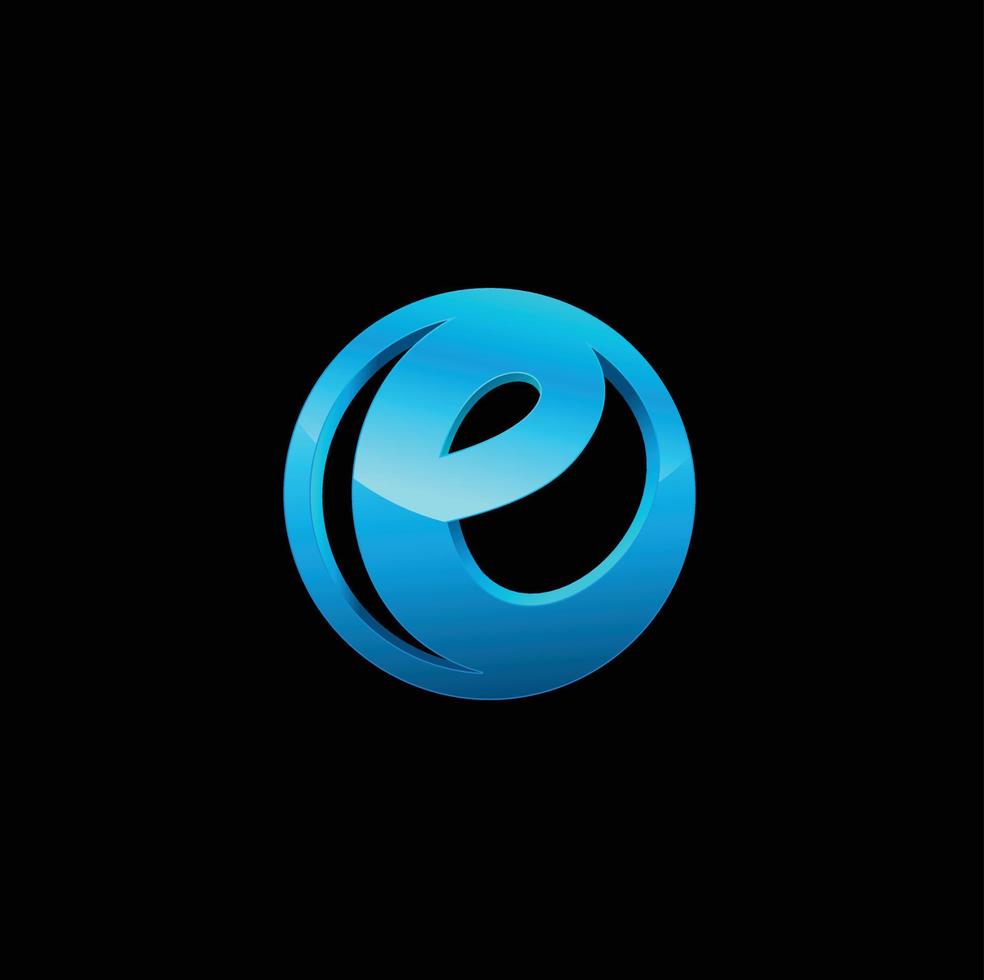 modern 3D letter E logo  vector illustration