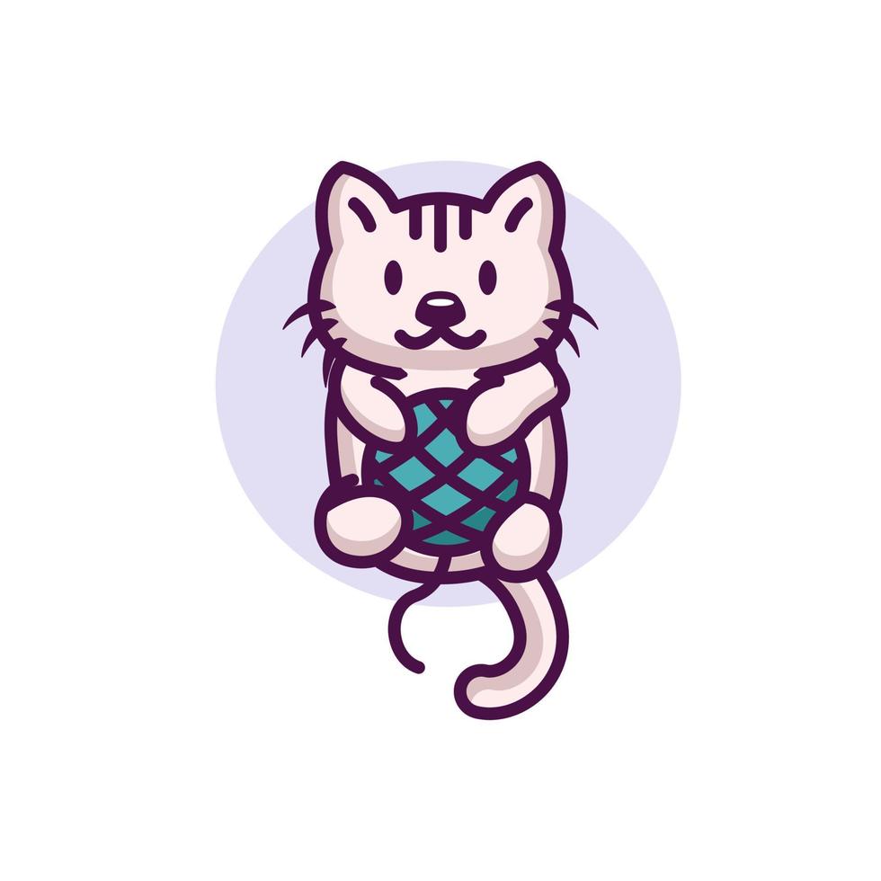 Cute cat mascot illustration vector