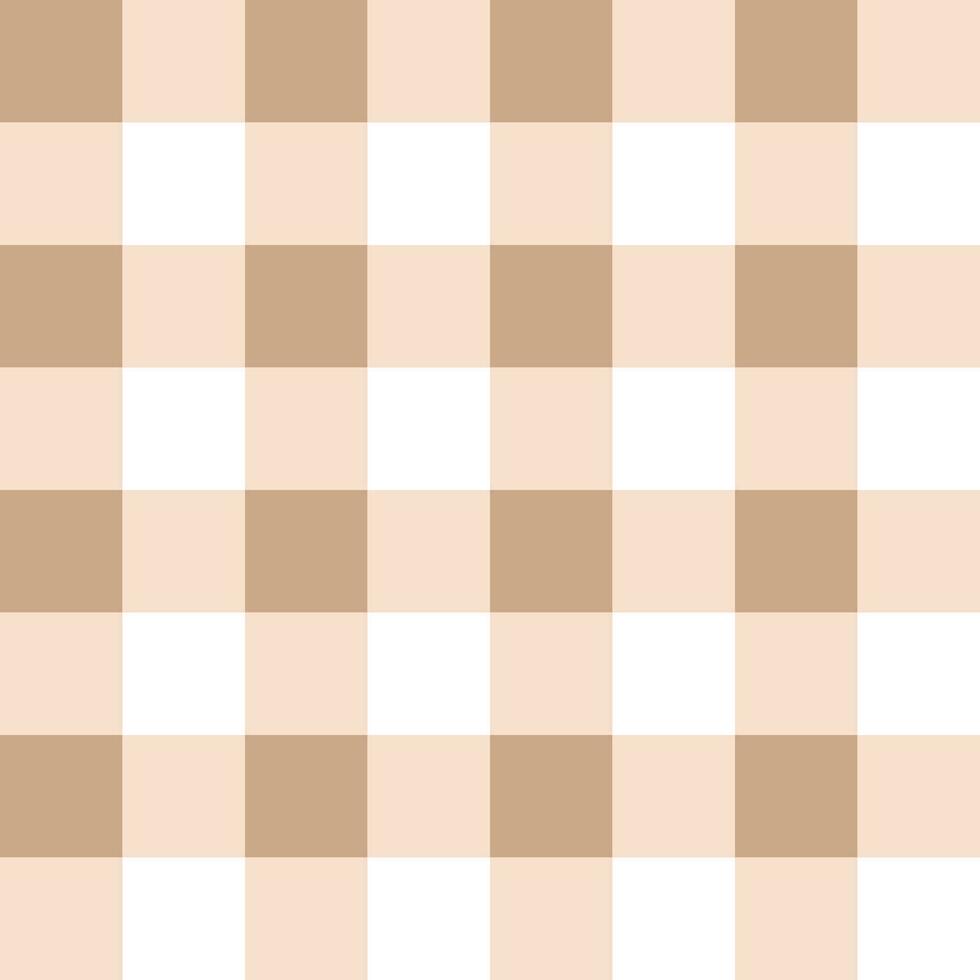 patrón sin costuras patrón a cuadros crema marrón vector