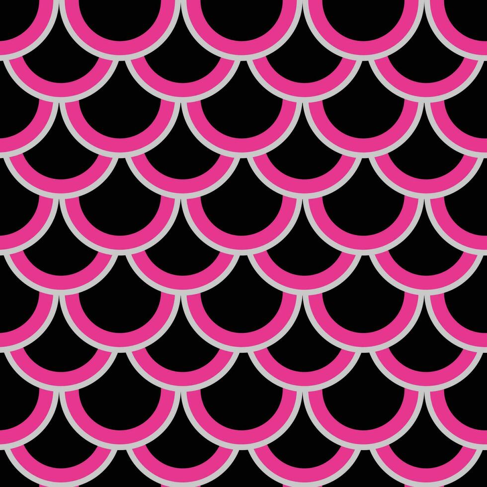 patrón de escamas de pescado rosa y negro vector