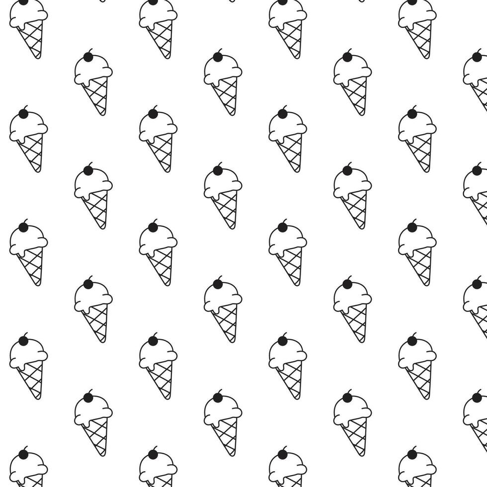 ice cream pattern seamless background vector