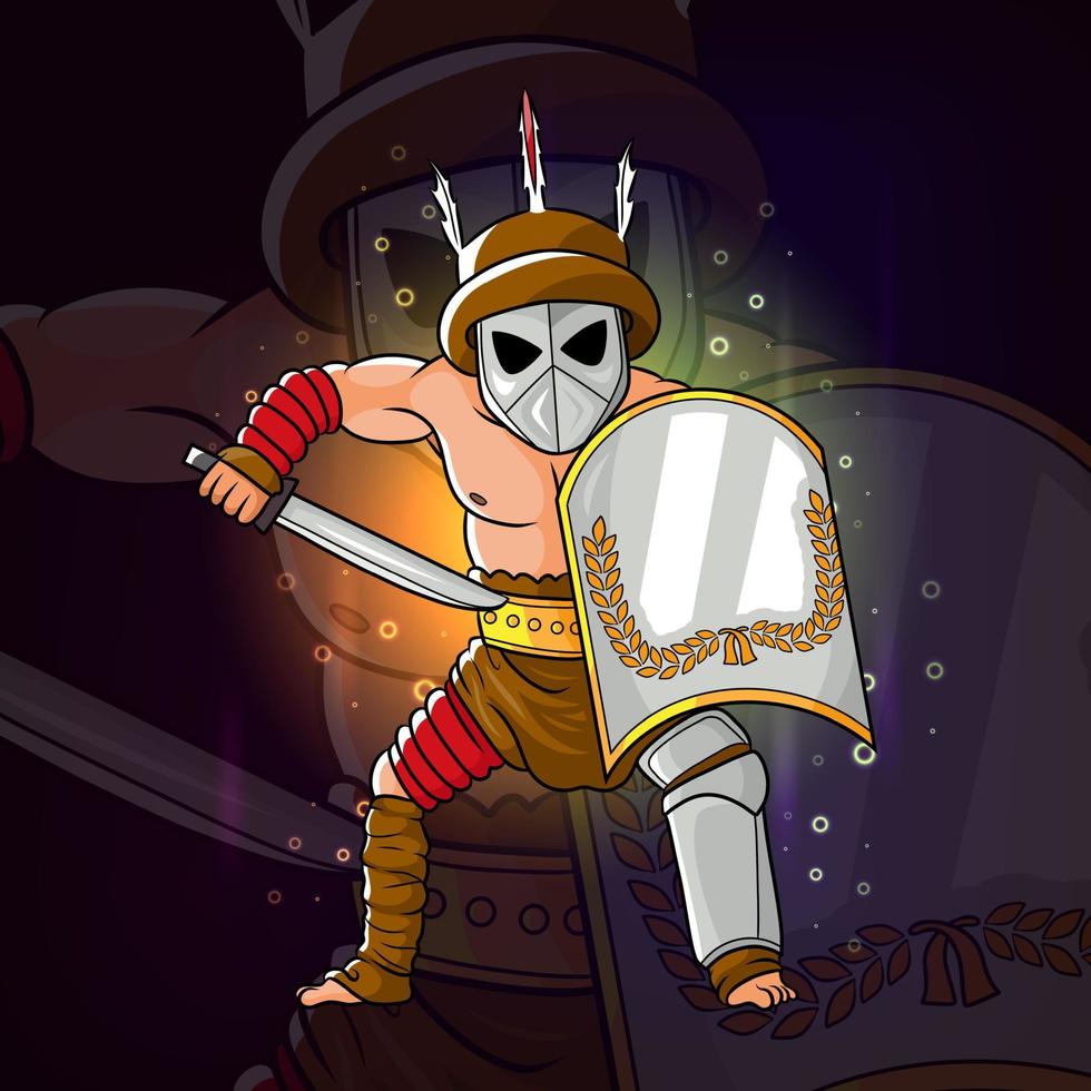 The looters attack with the sword esport logo design vector