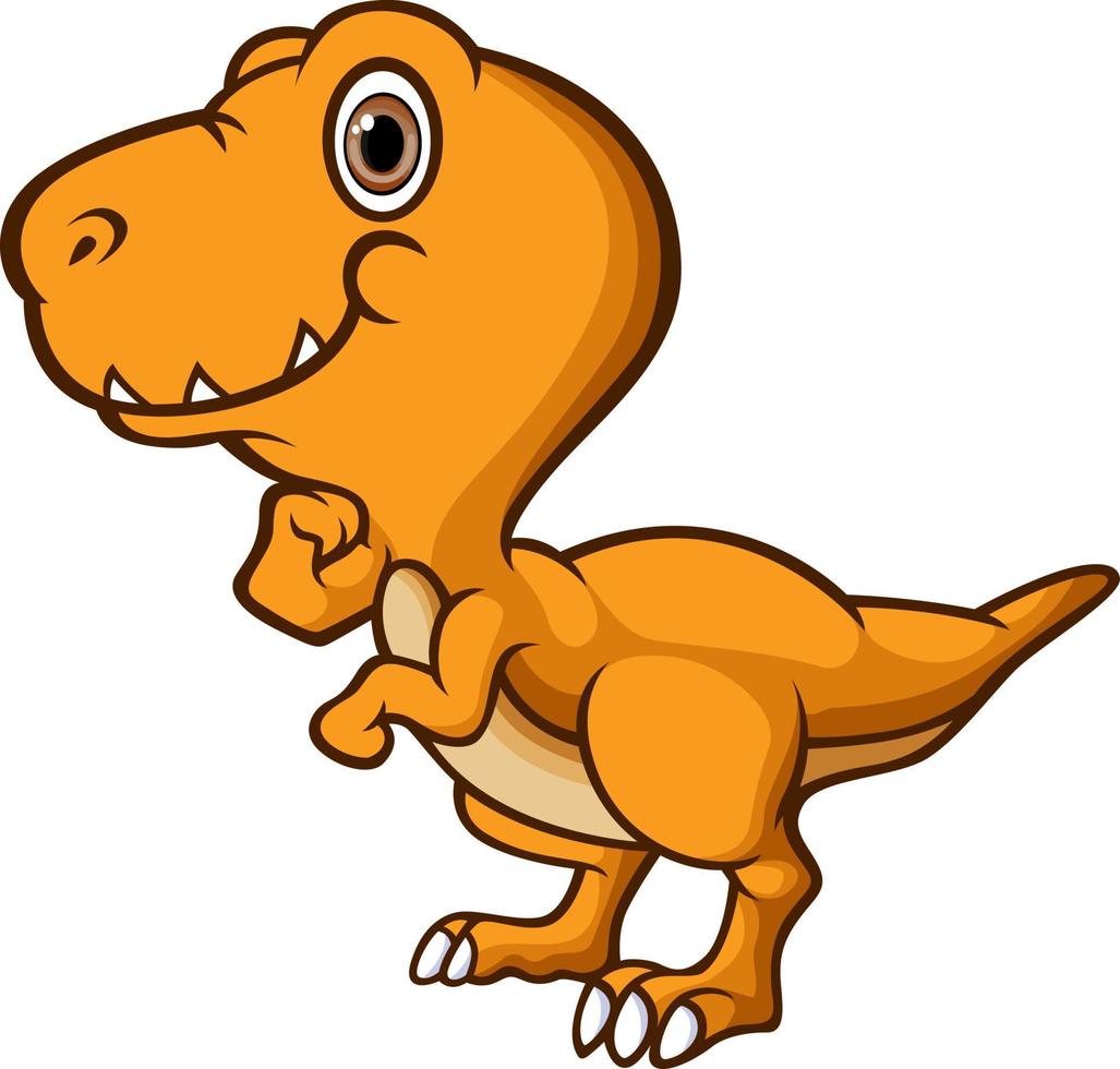 The tyrannosaurus rex is smiling with happy face vector