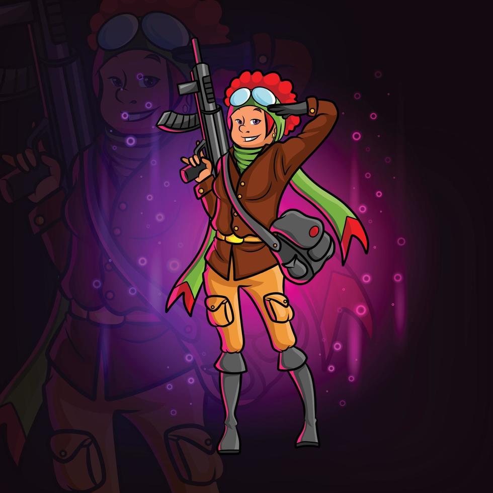 The hunter with the shoot gun vector