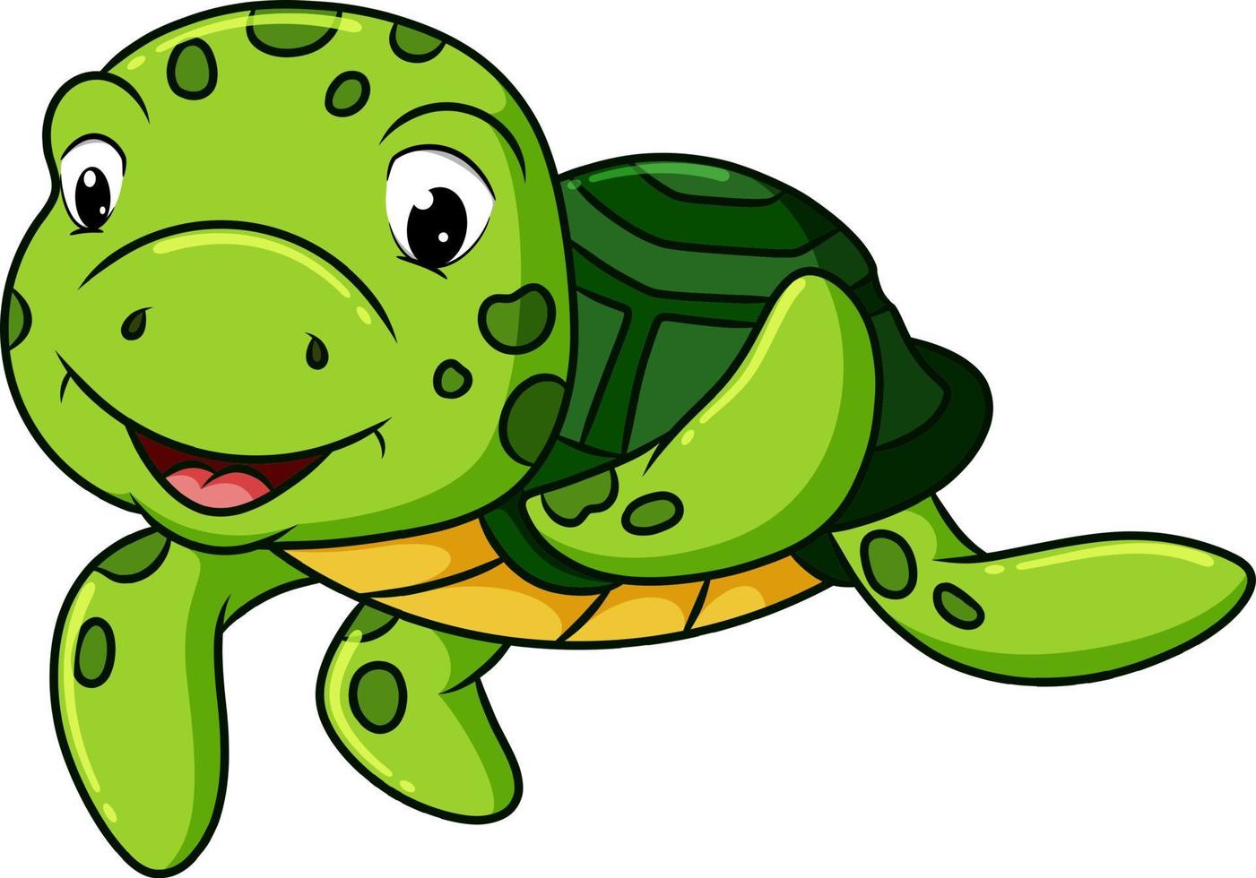 The happy turtle is waving the hand under the water vector