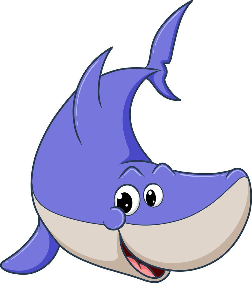 The cute shark is happy and smiling vector