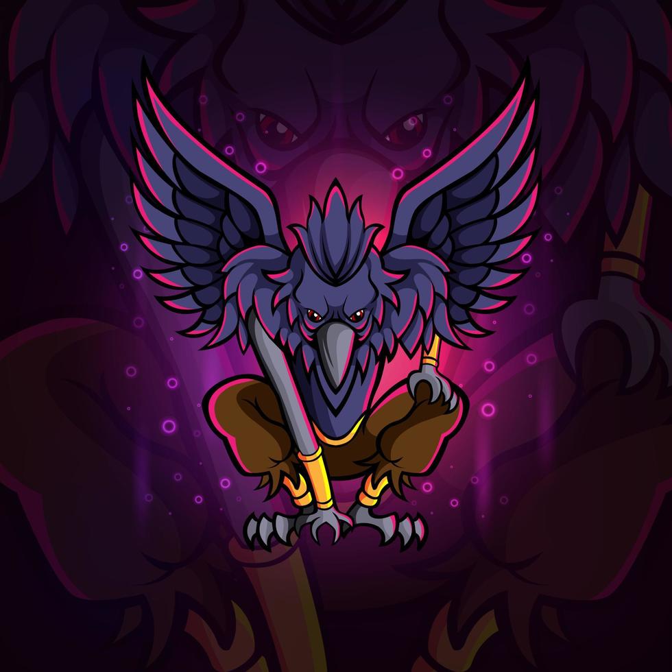 el poderoso diseño de la mascota eagle esport vector