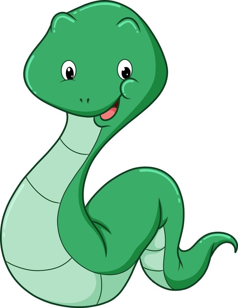 The fat snake is smiling with a happy face vector