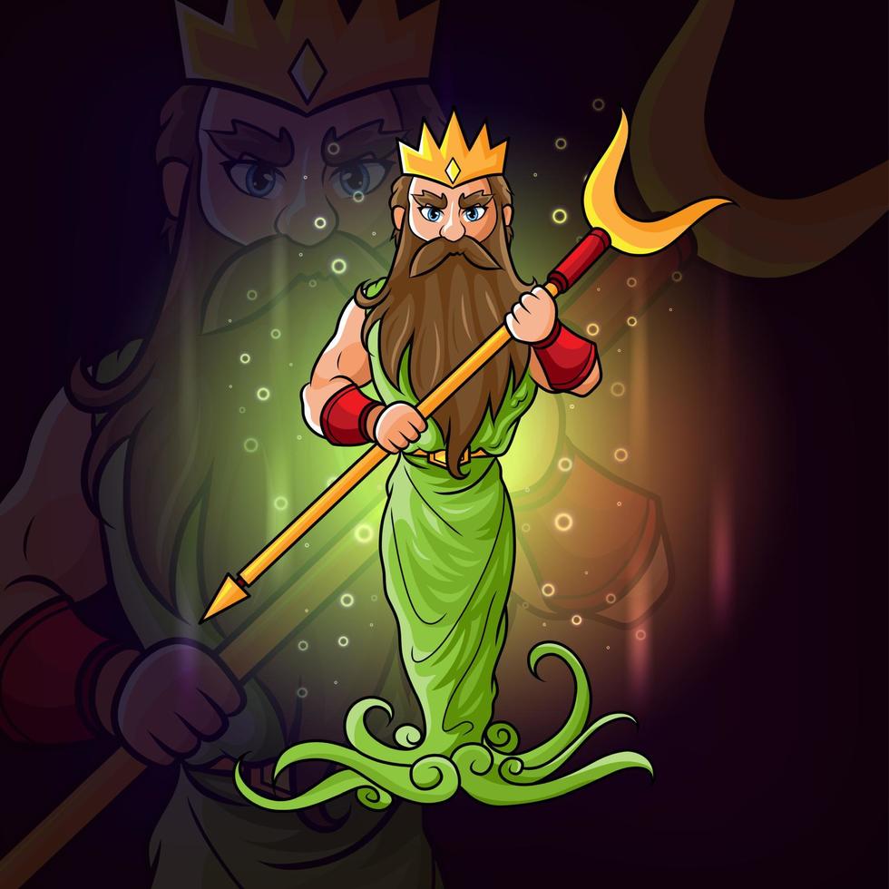 The hades with the golden crown esport logo design inspiration vector