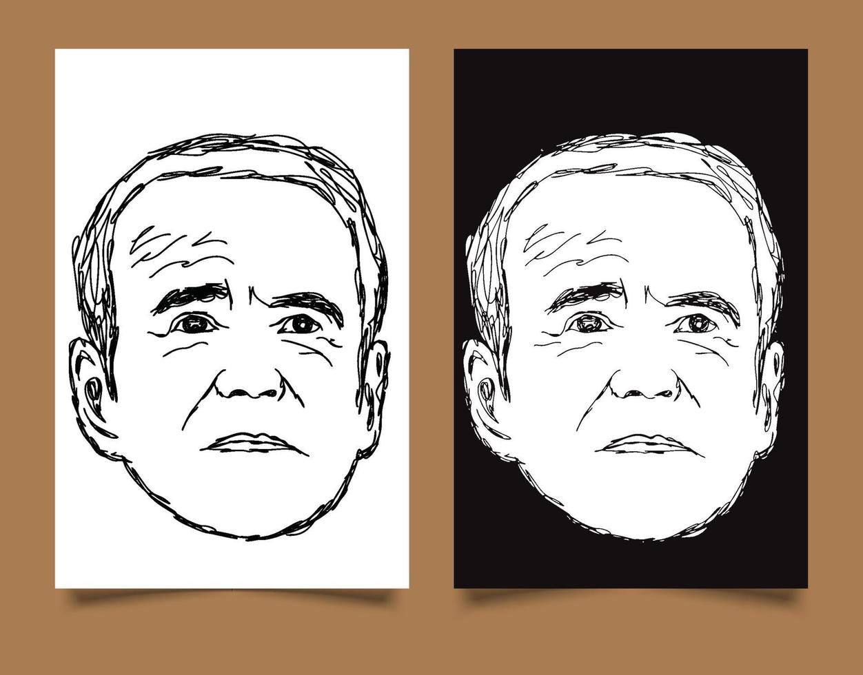 Ilustración de dibujo vectorial de Joe Biden, arte de garabatos vector