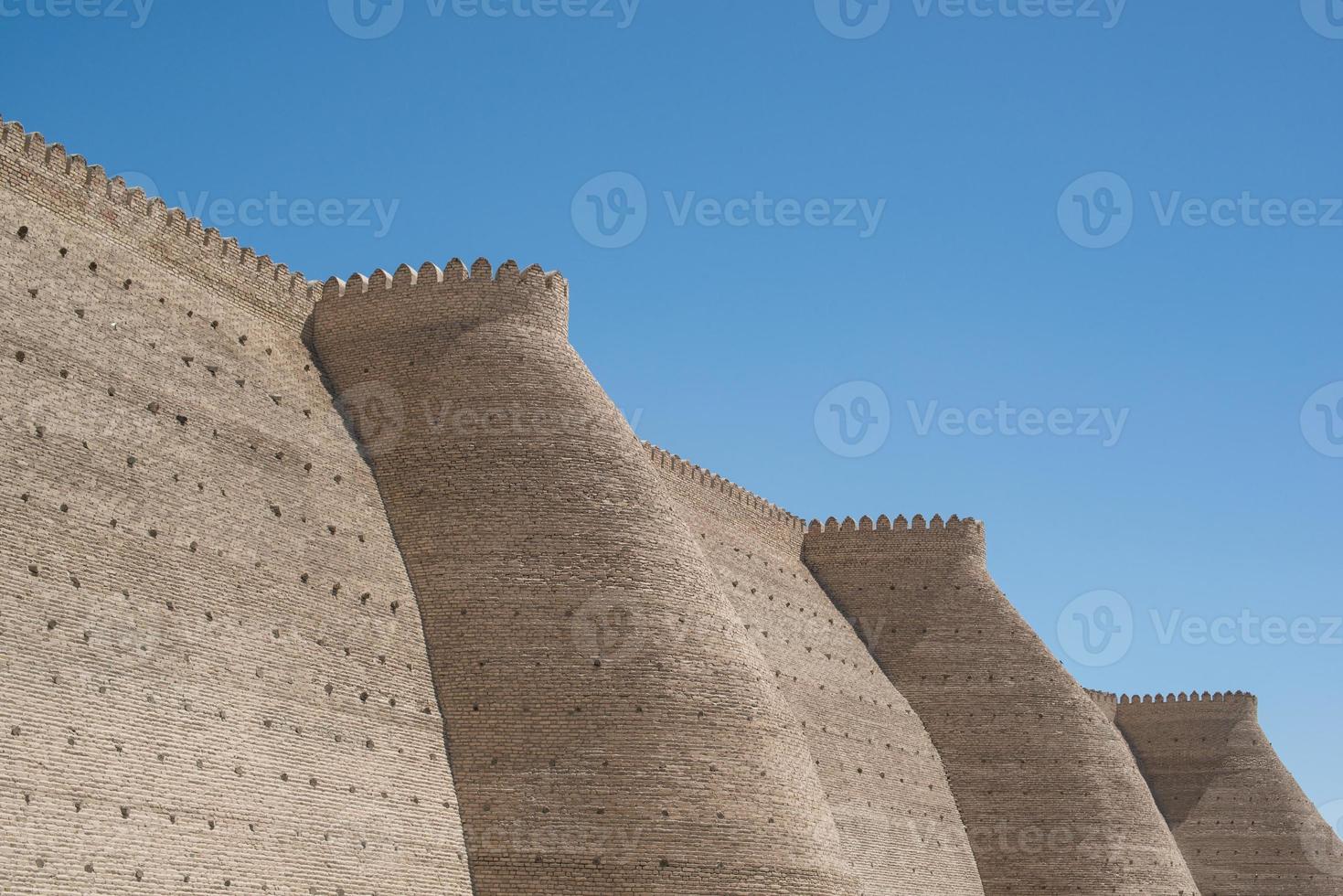 Historical walls of Ark fortress in Bukhara, Central Asia photo