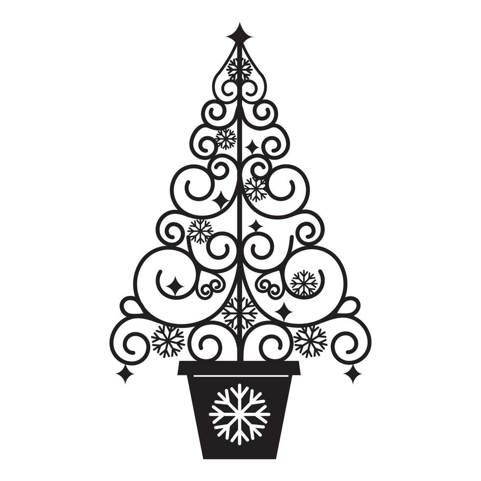 Openwork Christmas tree vector