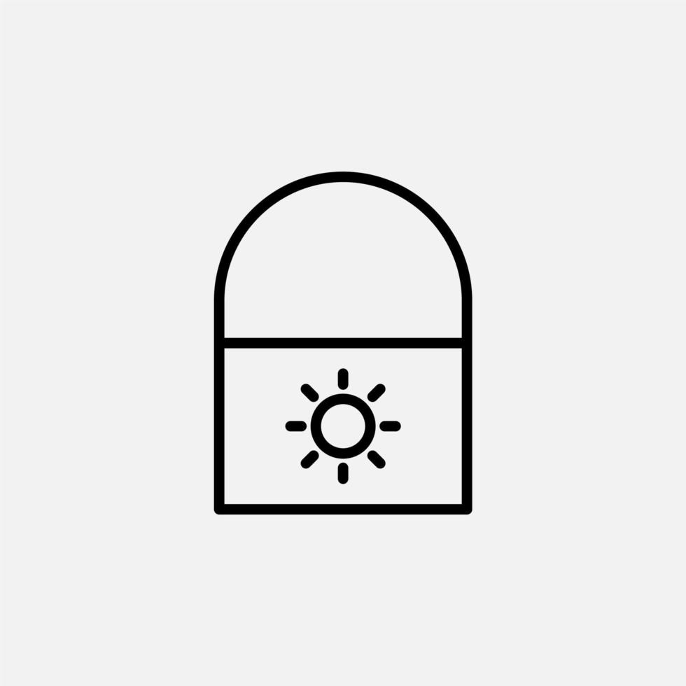 Sunblock, Sunscreen, Lotion, Summer Line Icon, Vector, Illustration, Logo Template. Suitable For Many Purposes. vector