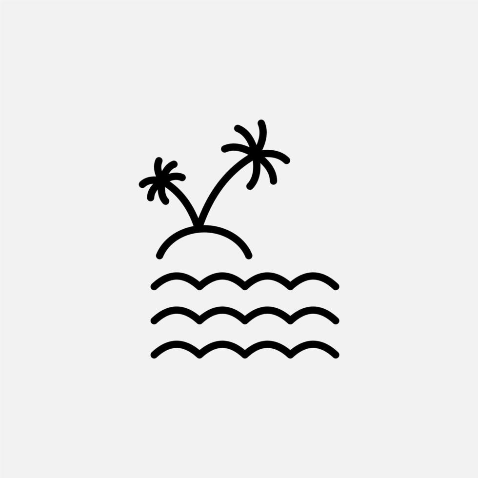 Island, Beach, Travel, Summer, Sea Line Icon, Vector, Illustration, Logo Template. Suitable For Many Purposes. vector