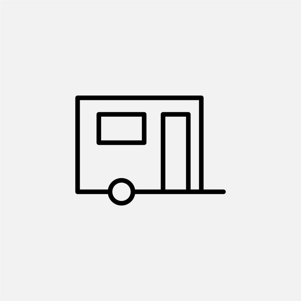 Caravan, Camper, Travel Line Icon, Vector, Illustration, Logo Template. Suitable For Many Purposes. vector