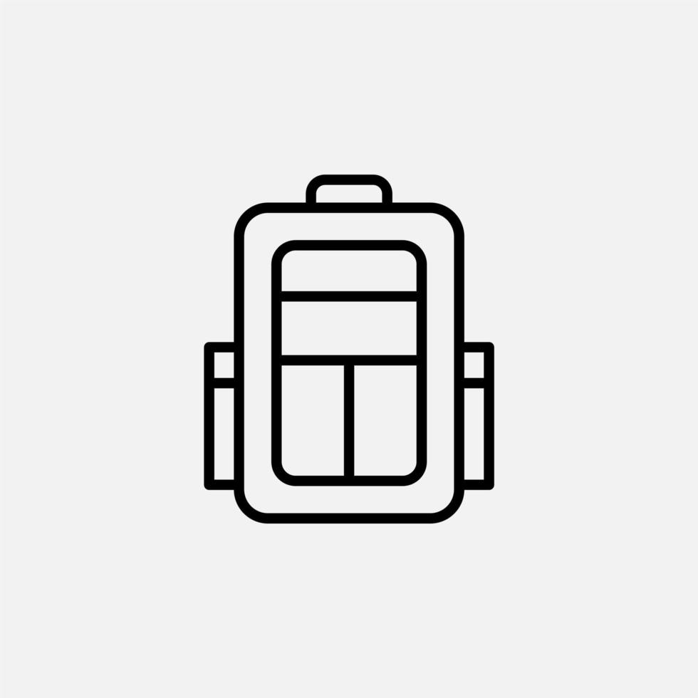 Backpack, School, Rucksack, Knapsack Line Icon, Vector, Illustration, Logo Template. Suitable For Many Purposes. vector