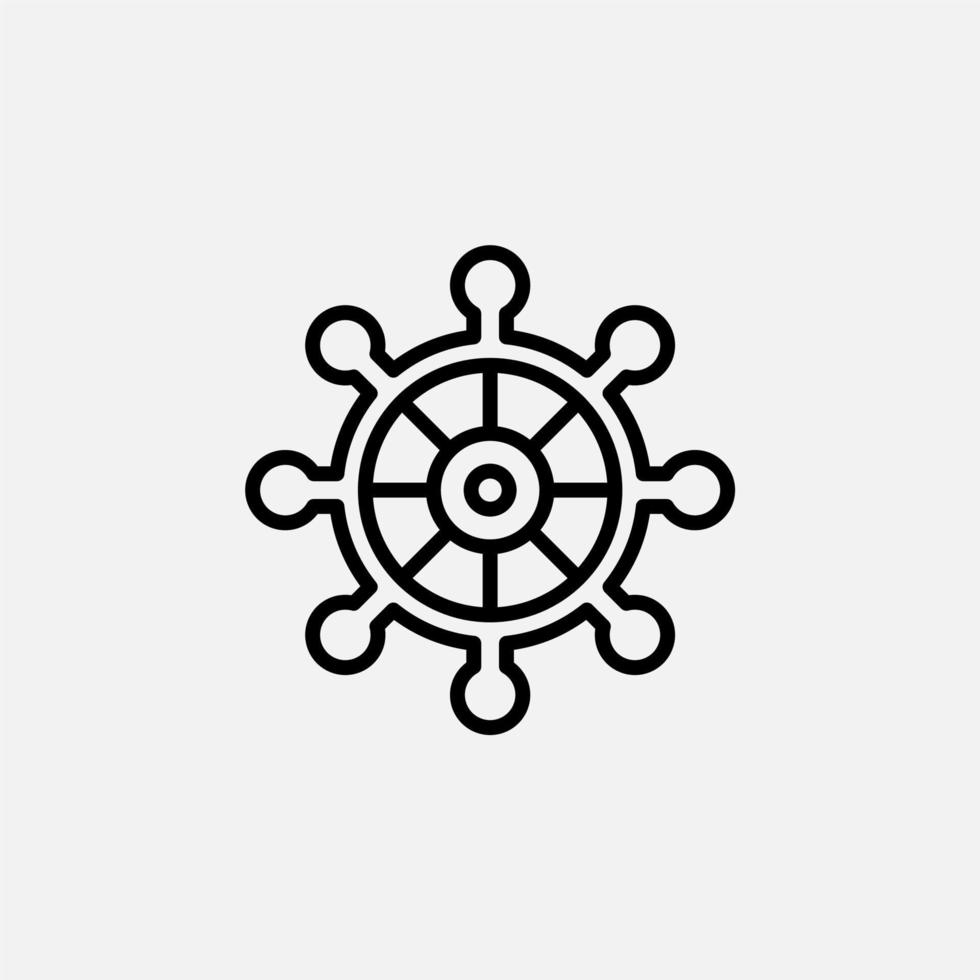 Rudder, Nautical, Ship, Boat Line Icon, Vector, Illustration, Logo Template. Suitable For Many Purposes. vector