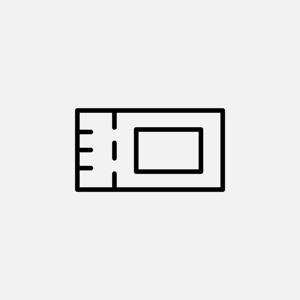 Ticket, Pass, Event Line Icon, Vector, Illustration, Logo Template. Suitable For Many Purposes. vector