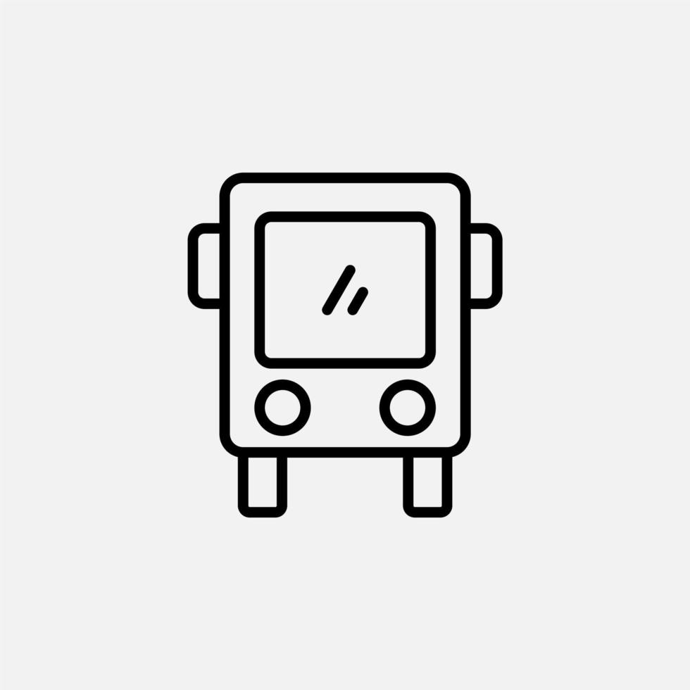 Bus, Autobus, Public, Transportation Line Icon, Vector, Illustration, Logo Template. Suitable For Many Purposes. vector