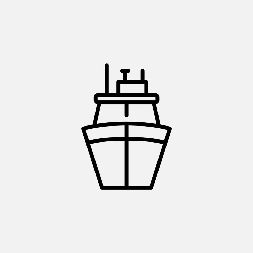 Ship, Boat, Sailboat Line Icon, Vector, Illustration, Logo Template. Suitable For Many Purposes. vector