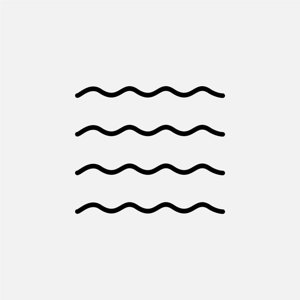 Ocean, Water, River, Sea Line Icon, Vector, Illustration, Logo Template. Suitable For Many Purposes. vector