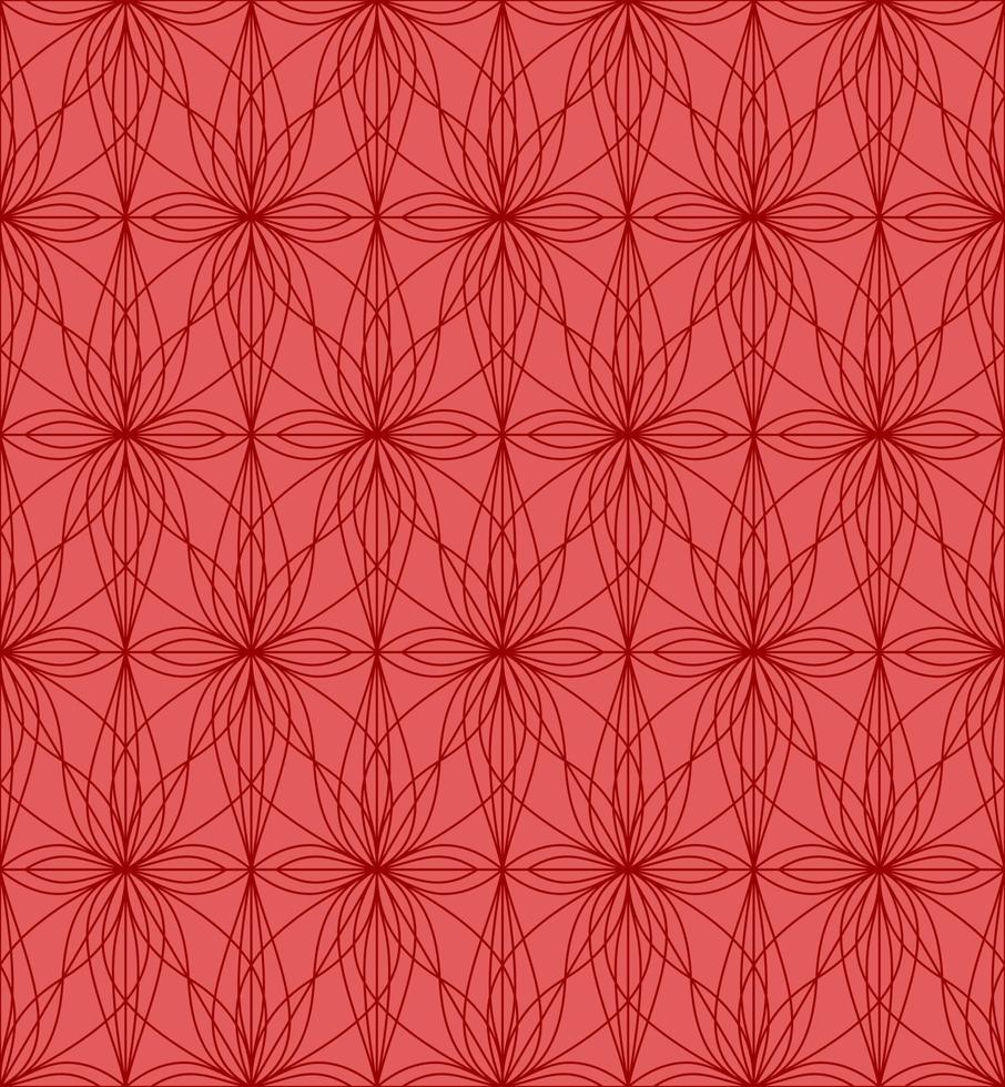 RED BACKGROUND WITH VECTOR VINTAGE FLORAL PATTERN