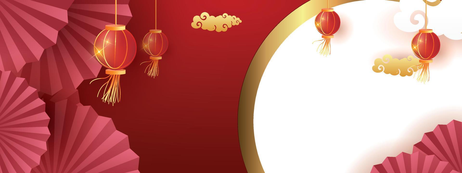 china new year red and gold backgroung vector illustation.and asia element banner page design concept