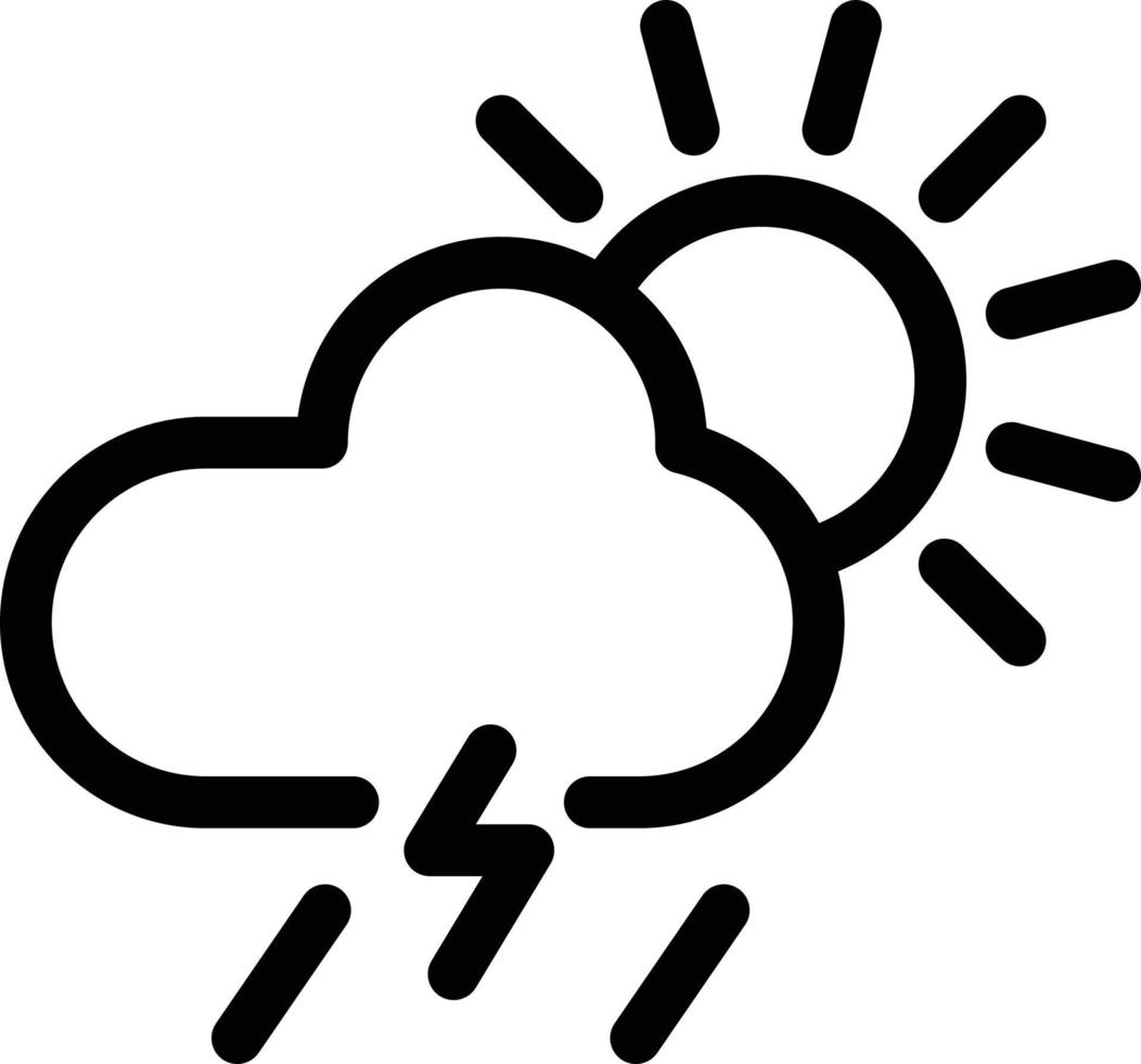 Cloud forecast lightning rainy weather icon vector