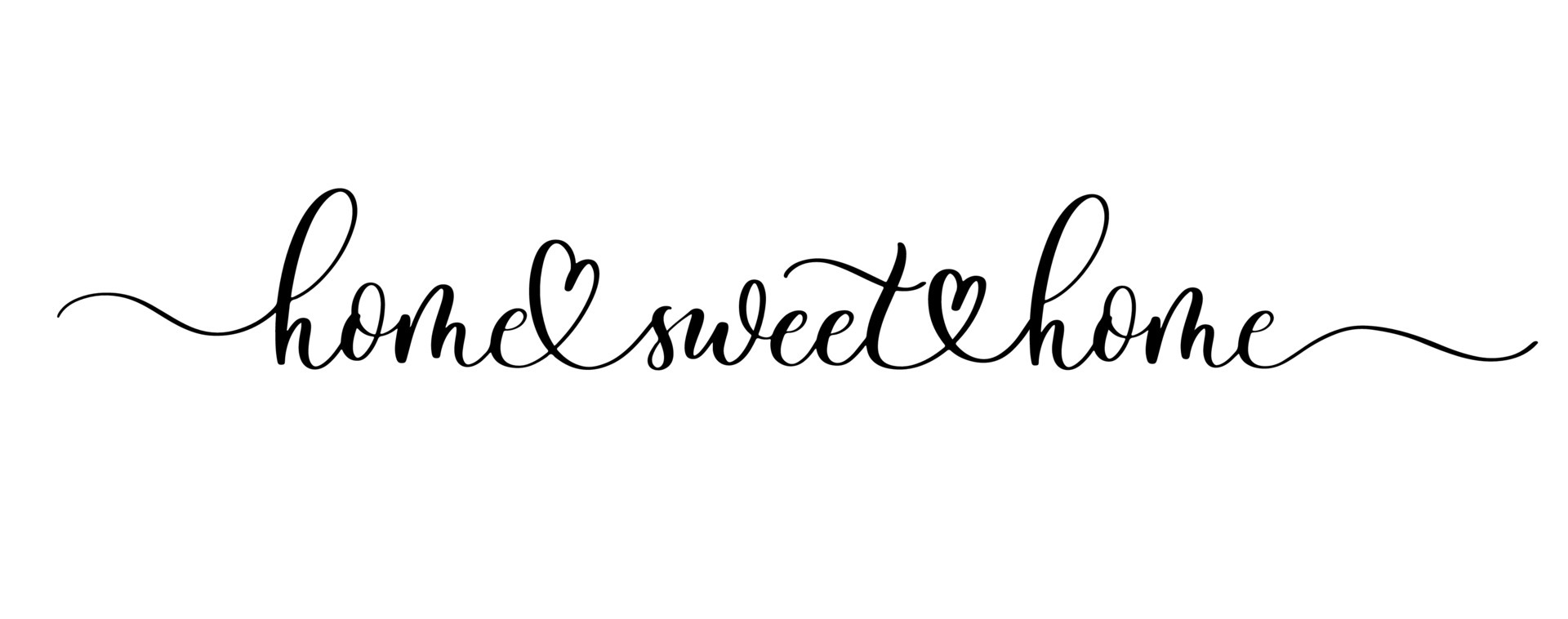 Home sweet home lettering sign. Calligraphy style typographic message. 4924438 Vector Art at