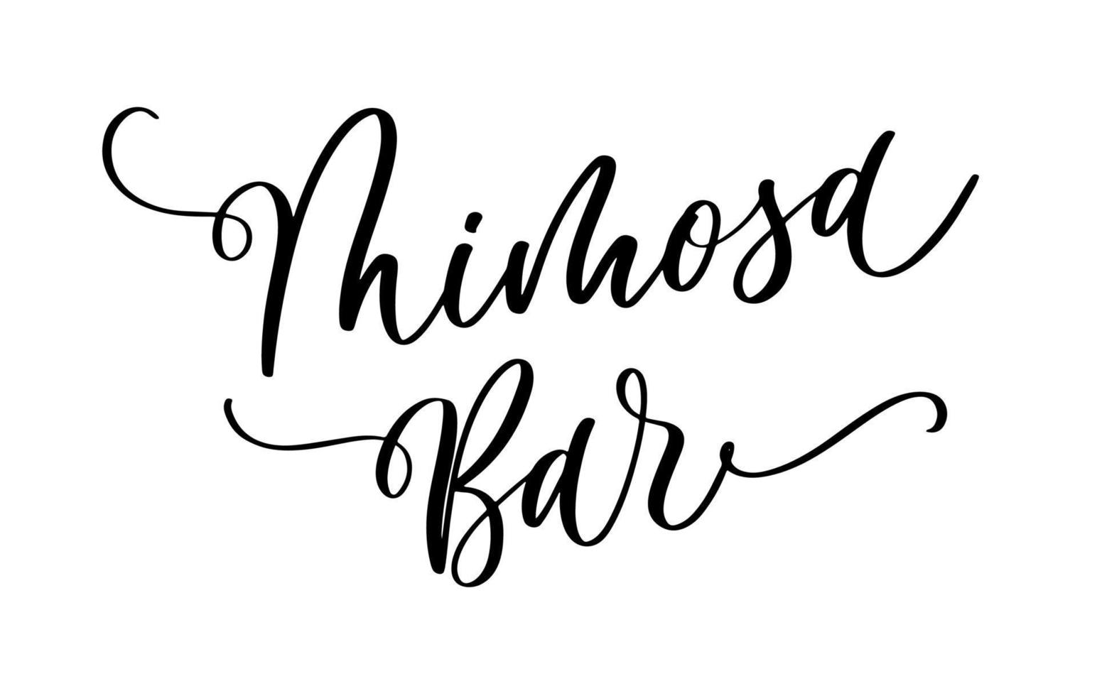 Mimosa Bar. Wedding decor lettering inscription. vector