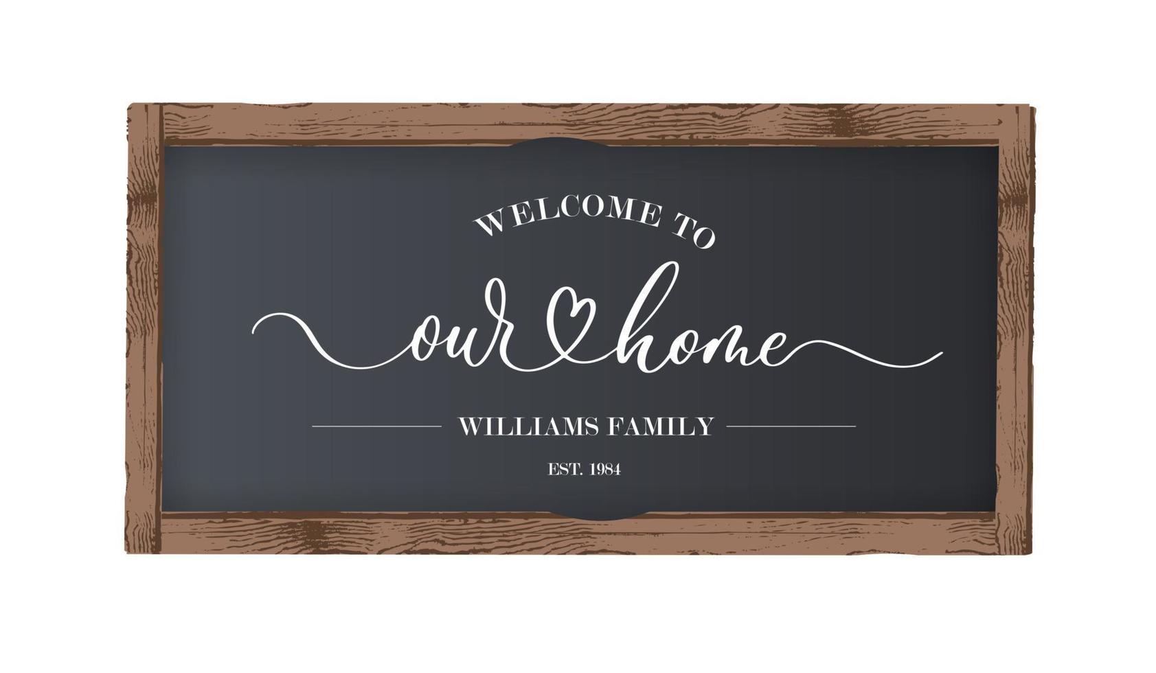 Welcome to Our Home Vector Template. Lovely Quote for Printings, Wall Decor or Interiors, Cards, Shirts, Cushions, etc.