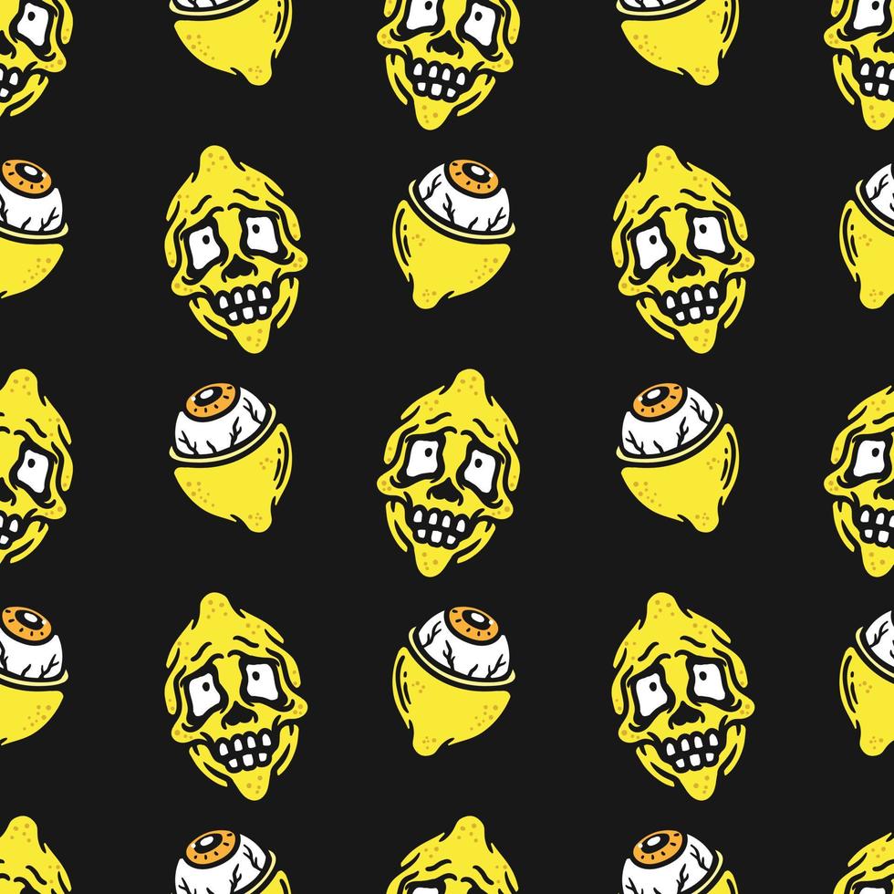 seamless pattern of horror lemon vector