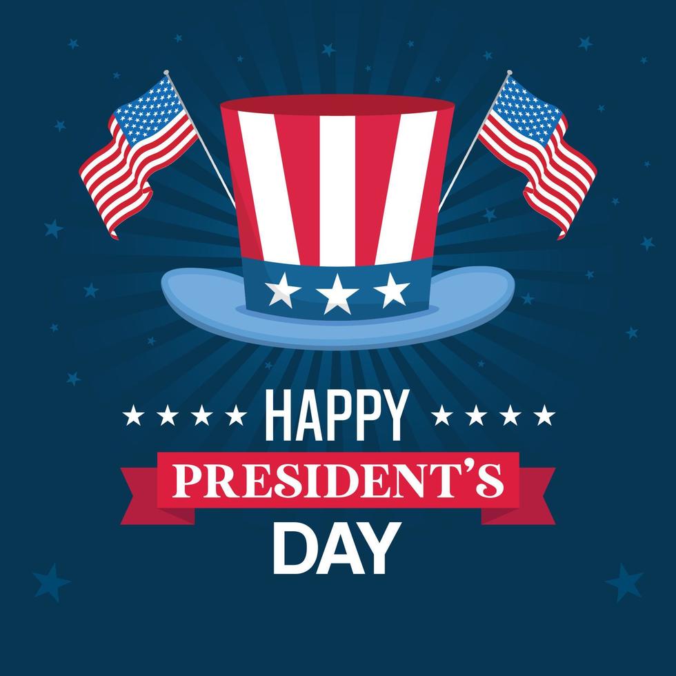 Flat design presidents day event theme vector illustration.