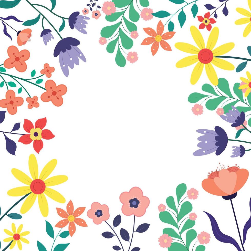 hermoso fondo de primavera con flores ilustración vectorial. vector