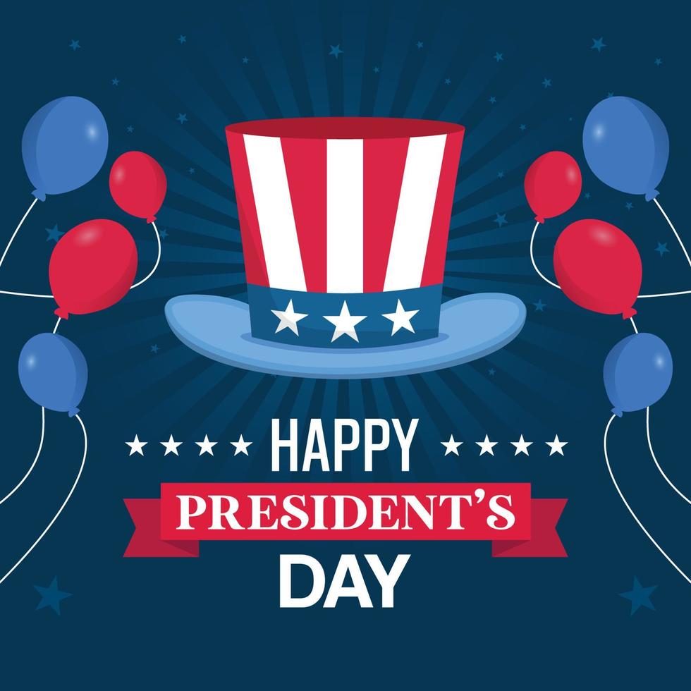 Flat design presidents day event theme vector illustration.