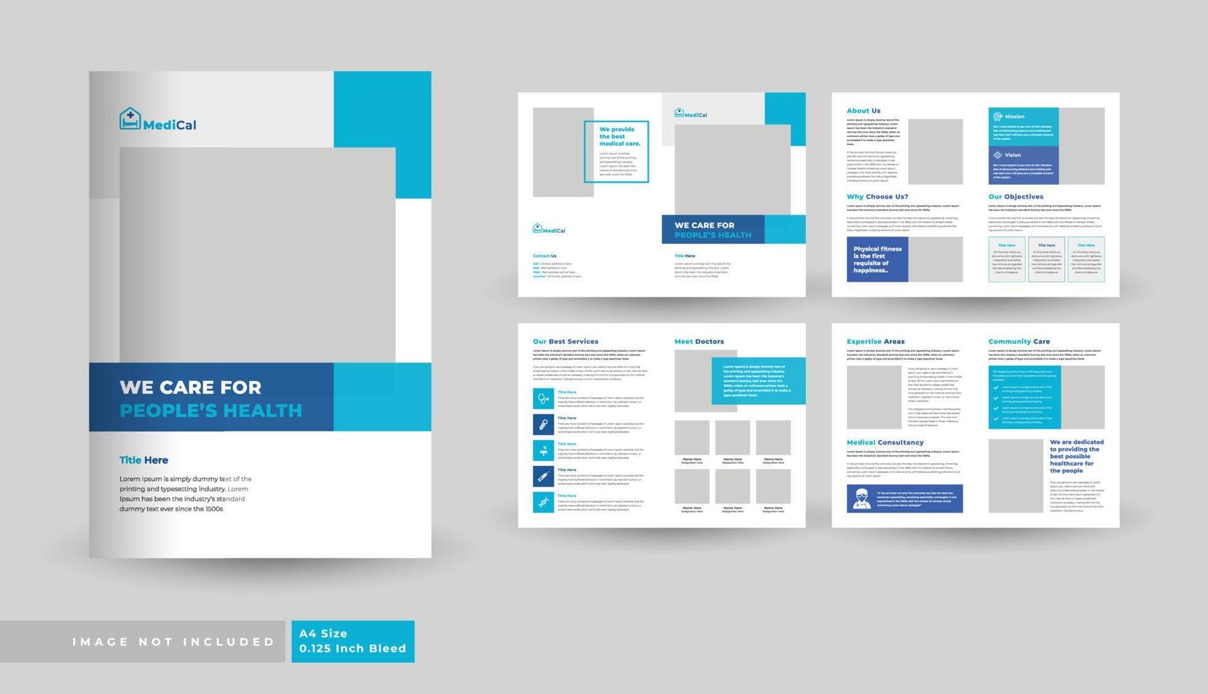 Medical health care brochure template vector